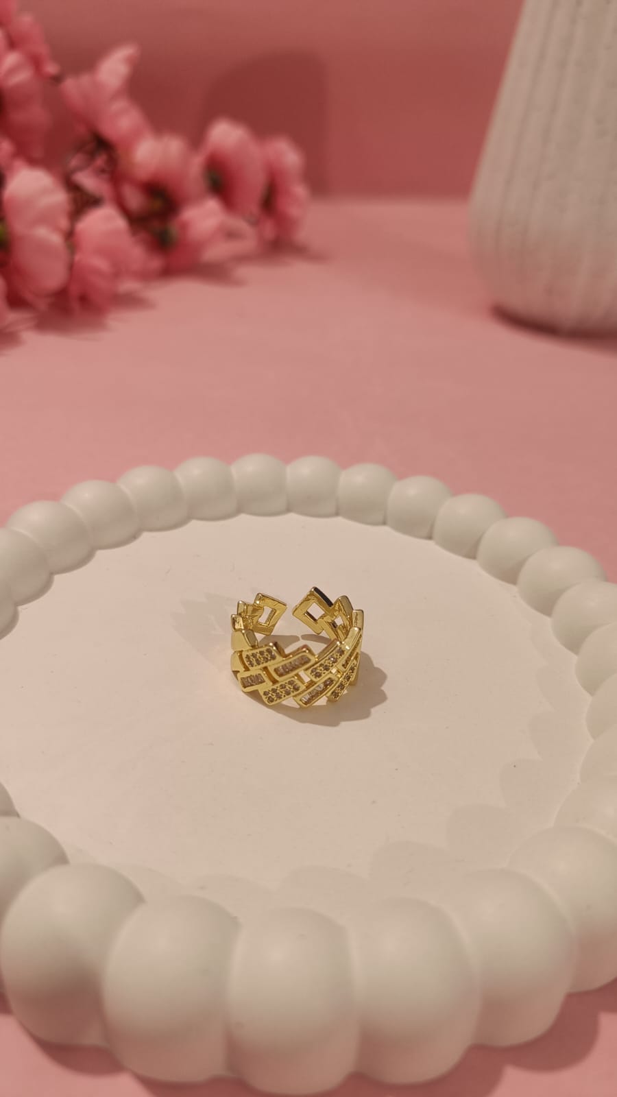Diagonal Stones Ring - Premium Gift Box Included