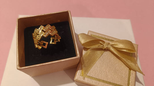 Diagonal Stones Ring - Premium Gift Box Included
