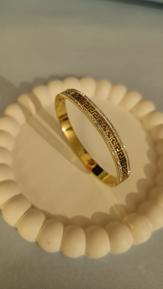 Golden Puzzle Bangle Bracelet