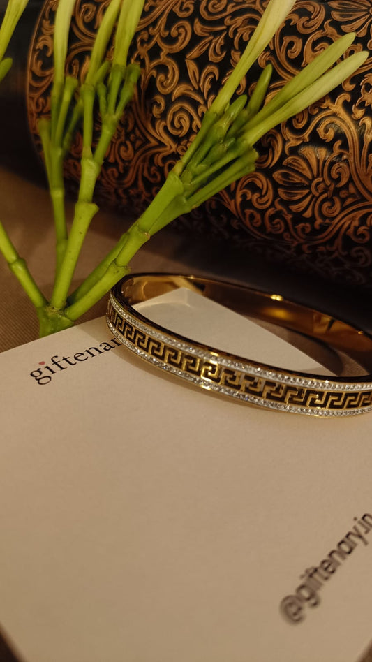 Golden Puzzle Bangle Bracelet